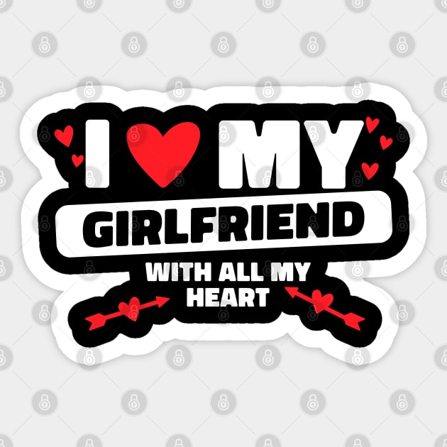 I Love My Girlfriend All My Heart GF I Heart My Girlfriend Sticker by Bunny Prince Design